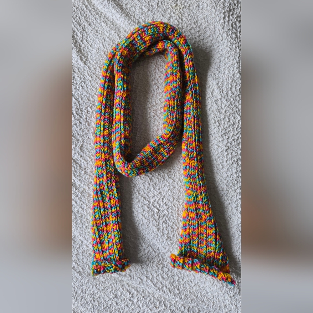 Crochet Rainbow Mini Scarf
